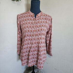 Rock Flower Paper Geometric Print Shirt Top